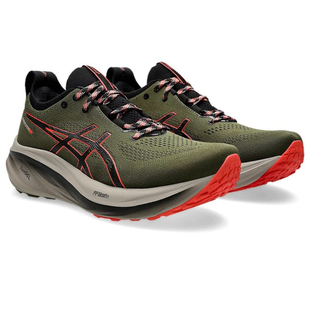 Asics Gel - Nimbus 26 TR - Verde Oliva/Vermelho