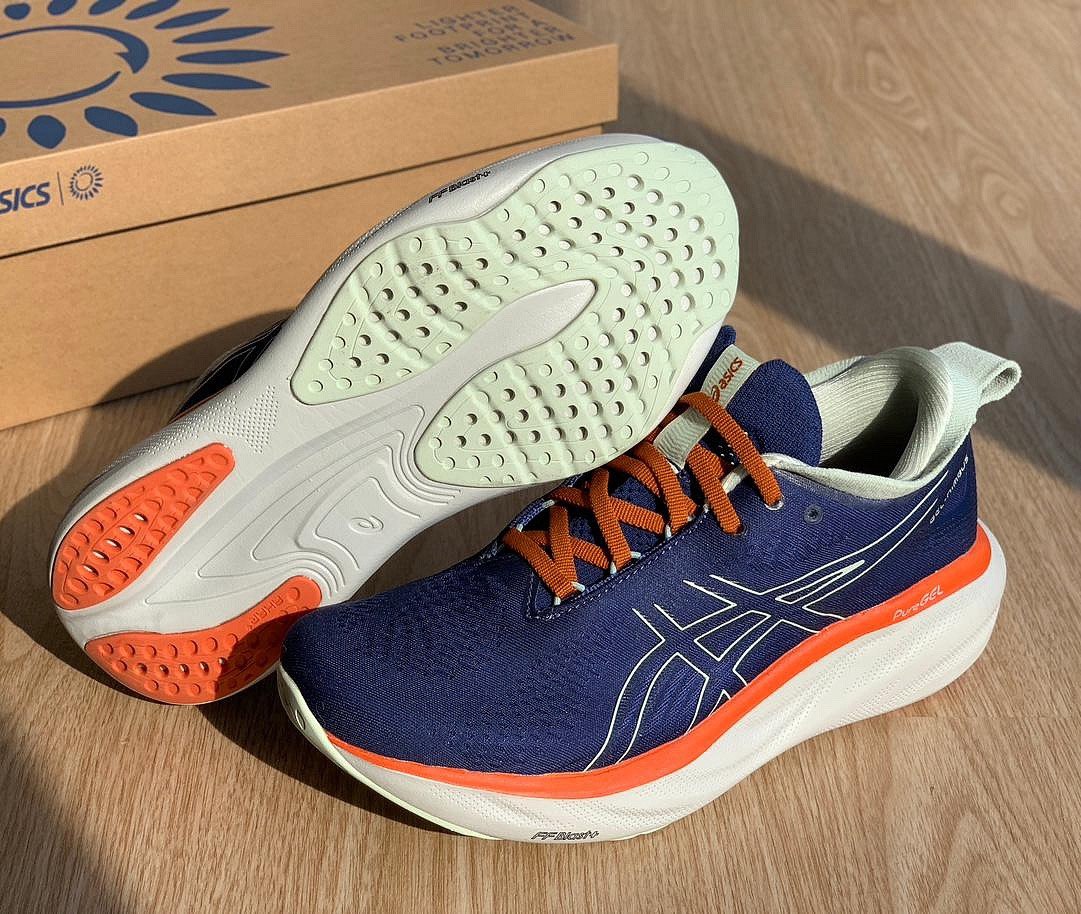 Asics Gel - Nimbus™ 25 Azul Marinho com Laranja e Branco